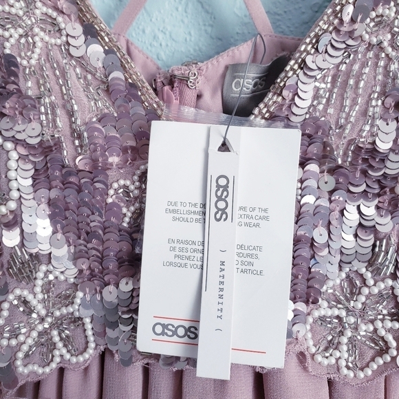 ASOS Maternity Dusty Rose Sequin Tulle Dress - Picture 6 of 10